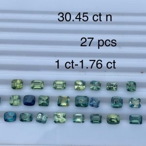 Teal Sapphire Lot 27pcs - 1ct to 1.76ct