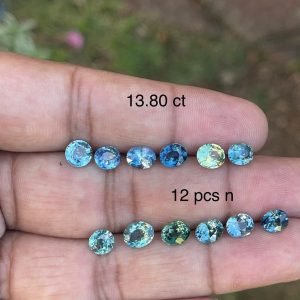 Teal Sapphire Lot 12pcs - 13.80 carats