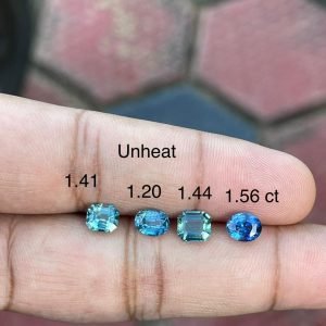 Teal Sapphire Lot 4pcs - 5.61 carats